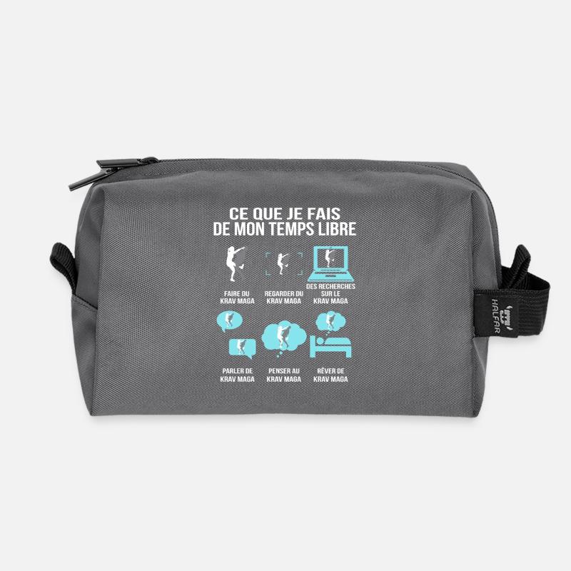Was ich in meiner Freizeit mache Krav Maga - Recycelte Kulturtasche - Anthrazit