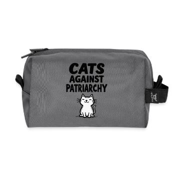 Cats Against Patriarchy Statement - Recycled Toiletry Zip Bag - anthracite - Front