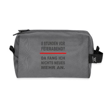 8 heures avant la fermeture – Chemise d’humour de bureau - Trousse de toilette en tissu recyclé - anthracite - Devant