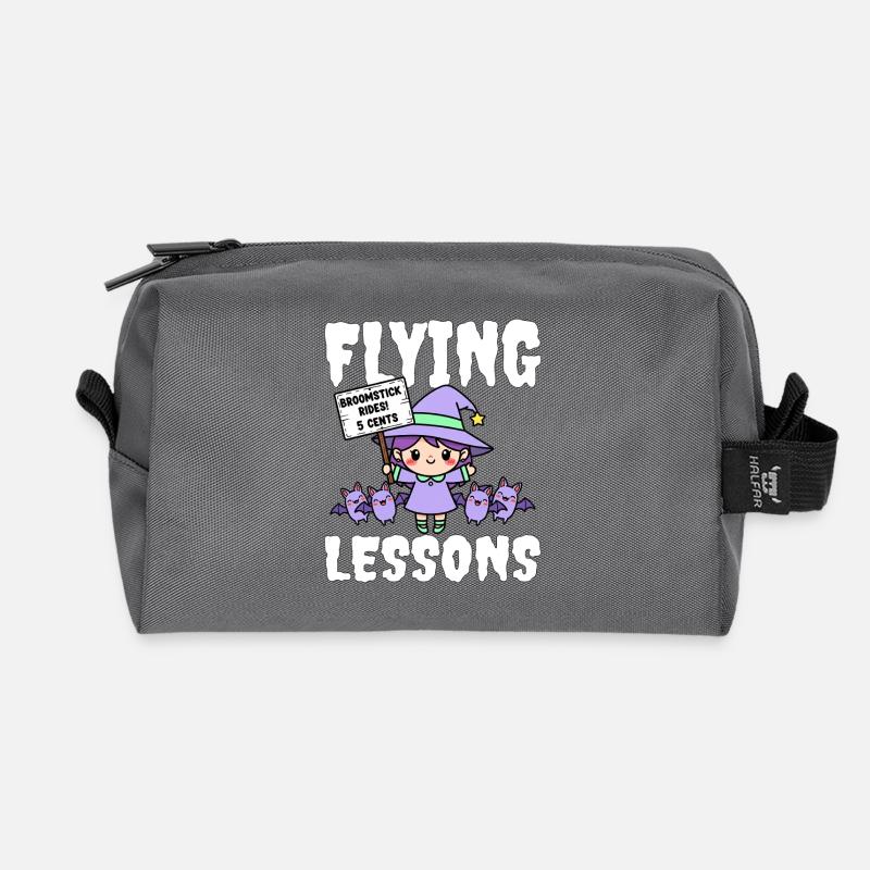 FLYING LESSONS - WITCH HALLOWEEN - Recycled Toiletry Zip Bag - anthracite