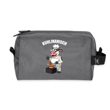 Chef Cow Cooking Cook Cowlinary - Recycled Toiletry Zip Bag - anthracite - Front