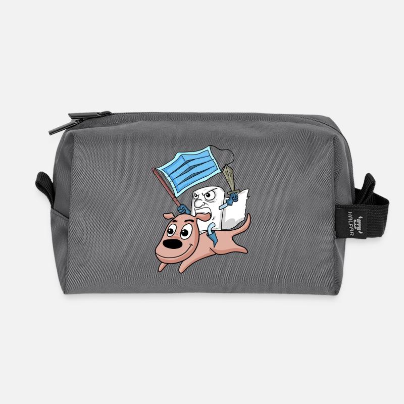 Humorvolle Protesthund Illustration - Recycelte Kulturtasche - Anthrazit