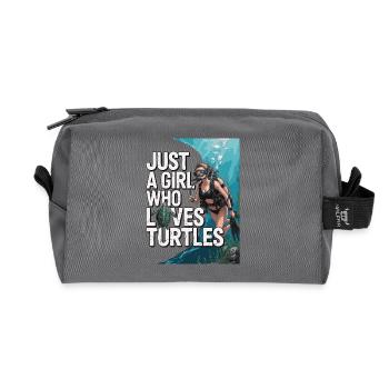 Just a girl who loves turtles - Recycelte Kulturtasche - Anthrazit - Vorne