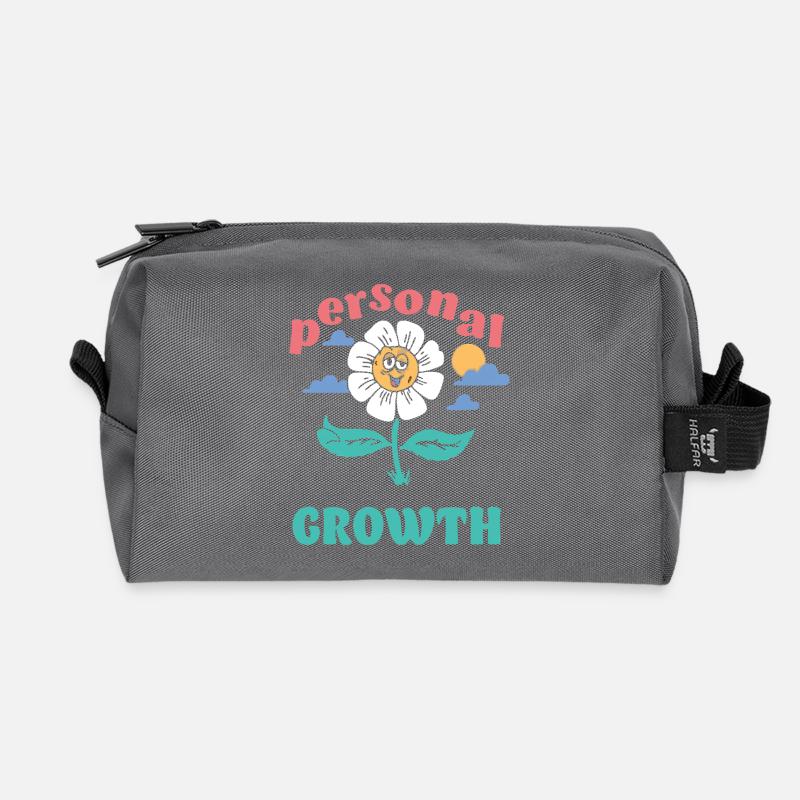 Persönliches Wachstum Daisy - Recycelte Kulturtasche - Anthrazit