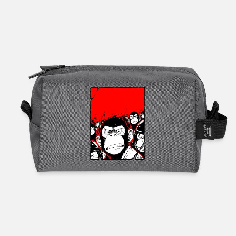 Affen Rebellion  - Recycelte Kulturtasche - Anthrazit