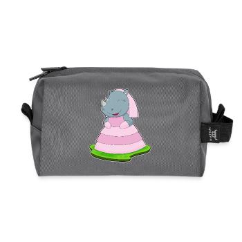 Nashorn Braut Schleier Hochzeit - Recycelte Kulturtasche - Anthrazit - Vorne