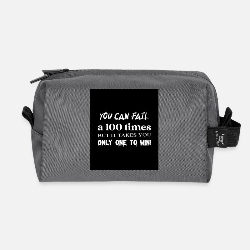 Ein Motivations-T-Shirt kann man 100 Mal durchfallen lassen - Recycelte Kulturtasche - Anthrazit