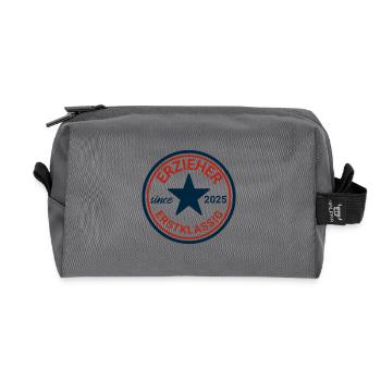 Herzlicher Vintage Siegel - Recycelte Kulturtasche - Anthrazit - Vorne