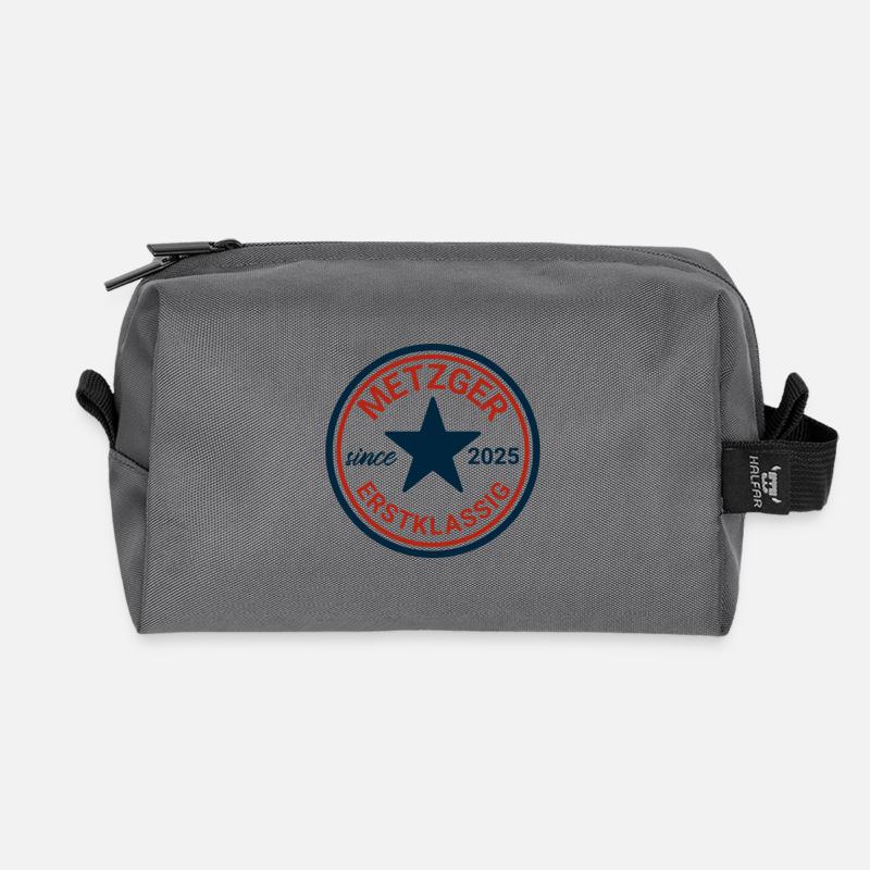 Metzger Vintage Emblem - Recycelte Kulturtasche - Anthrazit