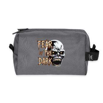 Fear of the Dark Horror Skull Design - Recycled Toiletry Zip Bag - anthracite - Front