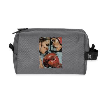 Intense Boxer Clash Artwork - Recycled Toiletry Zip Bag - anthracite - Front