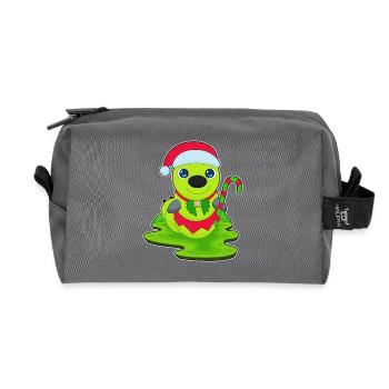 Caterpillar Christmas candy cane - Recycled Toiletry Zip Bag - anthracite - Front