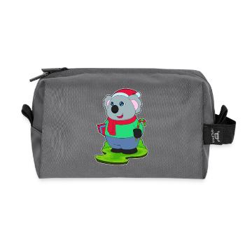 Koala Christmas candy cane - Recycled Toiletry Zip Bag - anthracite - Front