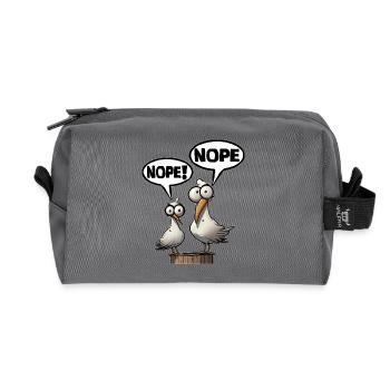 Humorvolle Möwen mit Nein-Sprüchen - Recycelte Kulturtasche - Anthrazit - Vorne