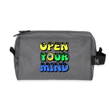 Lebendiges Augen-Design - Recycelte Kulturtasche - Anthrazit - Vorne