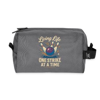 One blow after the other in life - Recycled Toiletry Zip Bag - anthracite - Front