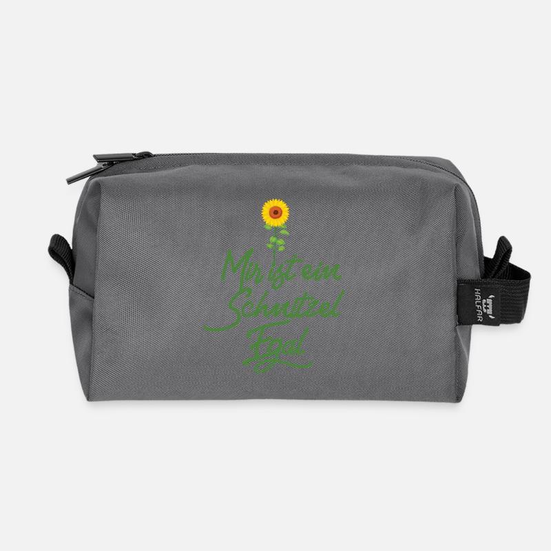 I don't care about a schnitzel - Recycled Toiletry Zip Bag - anthracite