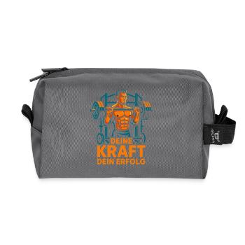 Forte forme physique motivation pression chemise bodybuilder - Trousse de toilette en tissu recyclé - anthracite - Devant