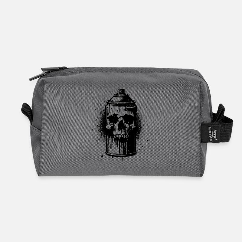 skull_spray - Recycled Toiletry Zip Bag - anthracite
