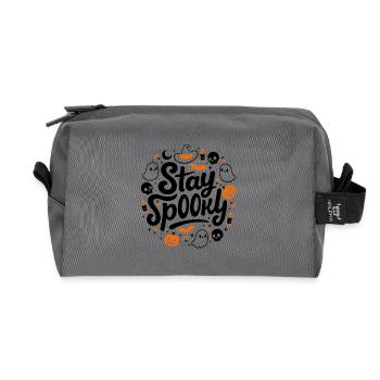 Halloween Stay Spooky - Silhouette Orange Noir - Trousse de toilette en tissu recyclé - anthracite - Devant