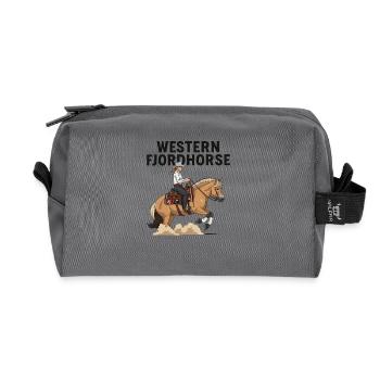 Western Fjord Horse Rider - Recycled Toiletry Zip Bag - anthracite - Front