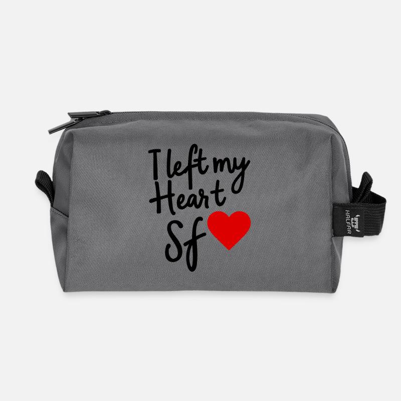 I Left my Heart San Francisco Liebe - Recycelte Kulturtasche - Anthrazit