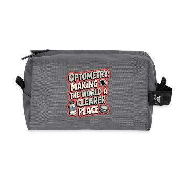 Optometry Making the World A Clearer Eye Doctor - Recycled Toiletry Zip Bag - anthracite - Front