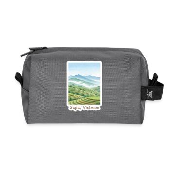 Sapa Terraces - Recycled Toiletry Zip Bag - anthracite - Front