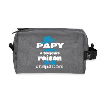 Grandpa, Grandpa is always right if Grandma agrees - Recycled Toiletry Zip Bag - anthracite - Front