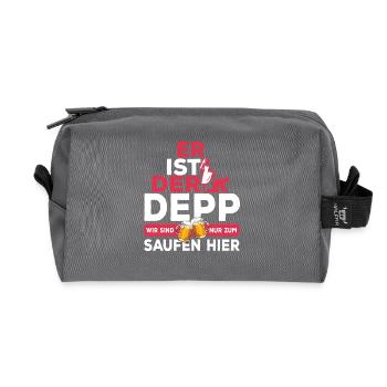 He's the idiot - JGA Team Bräutigam - Recycled Toiletry Zip Bag - anthracite - Front