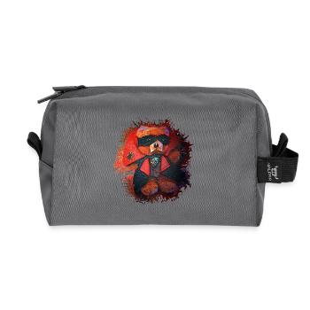 Teddy Bär Halloween Dracula Rotpelz Maskenheld - Recycelte Kulturtasche - Anthrazit - Vorne