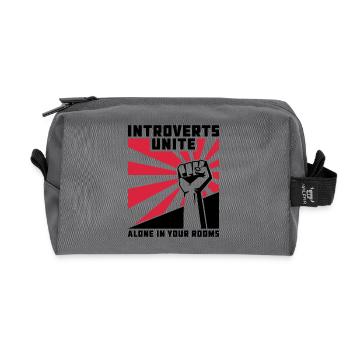 Red Sunbeam Burst - Recycled Toiletry Zip Bag - anthracite - Front