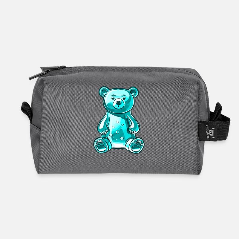 Gummibär Türkis - Recycelte Kulturtasche - Anthrazit