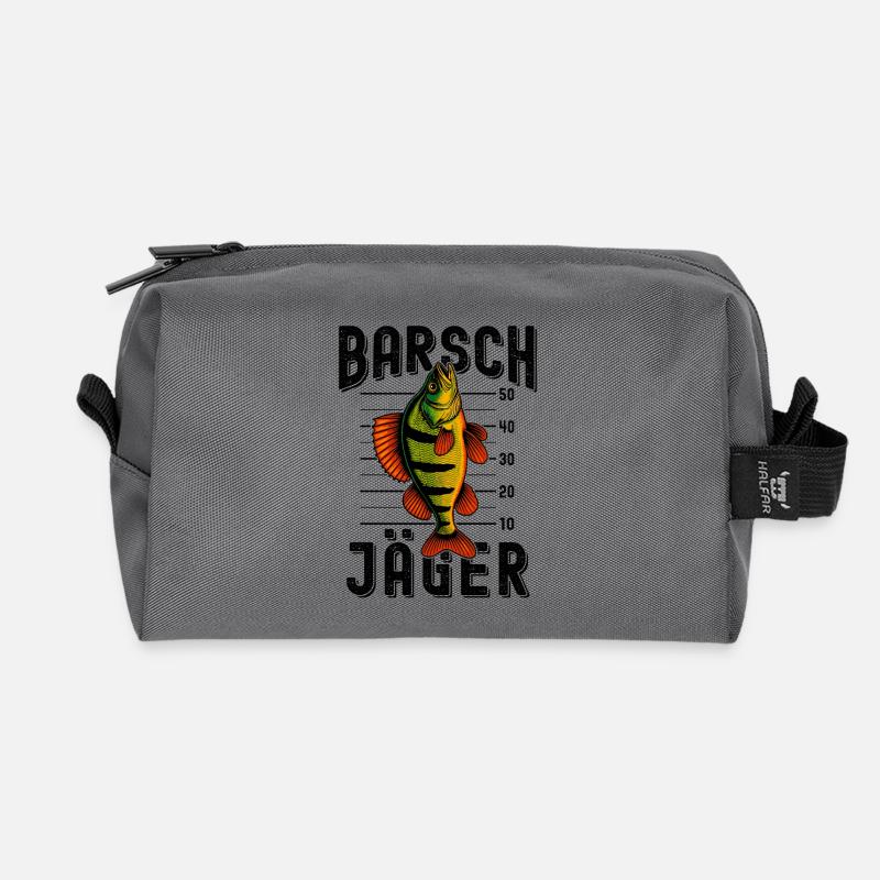 Barsch Jäger Barschangler Barsch Barsche angeln - Recycelte Kulturtasche - Anthrazit