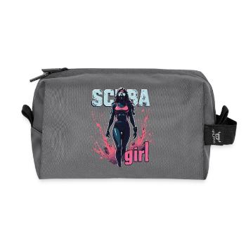 Scuba Girl Taucherin Design - Recycelte Kulturtasche - Anthrazit - Vorne