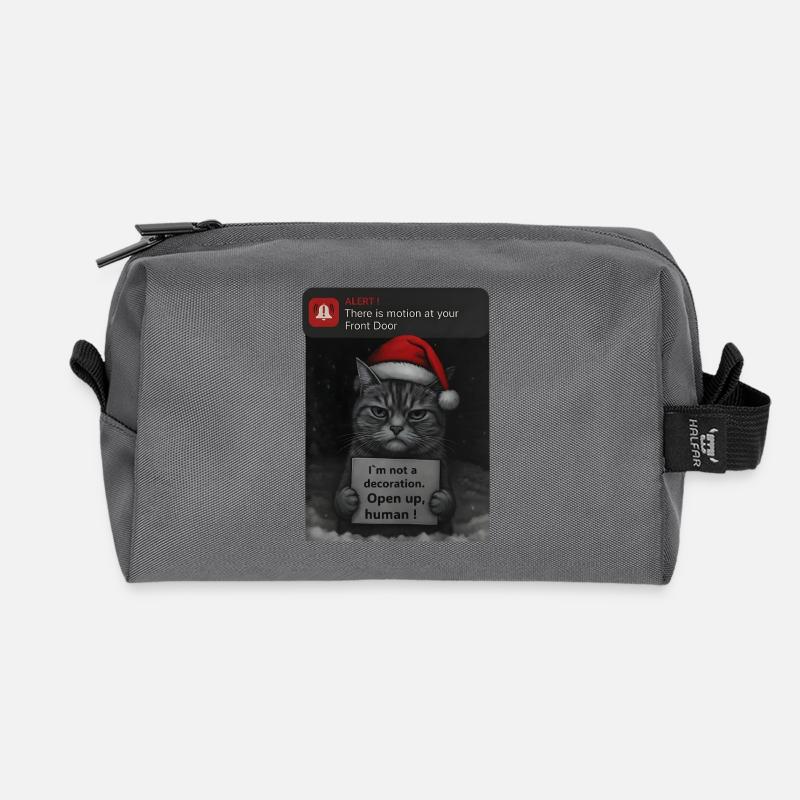 Katze Weihnachten mit lustigen Spruch Katzen - Recycelte Kulturtasche - Anthrazit