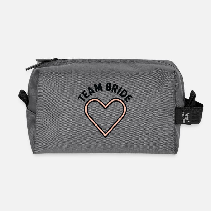 Bachelorette Party Bride's Team - TEAM BRIDE - Recycled Toiletry Zip Bag - anthracite