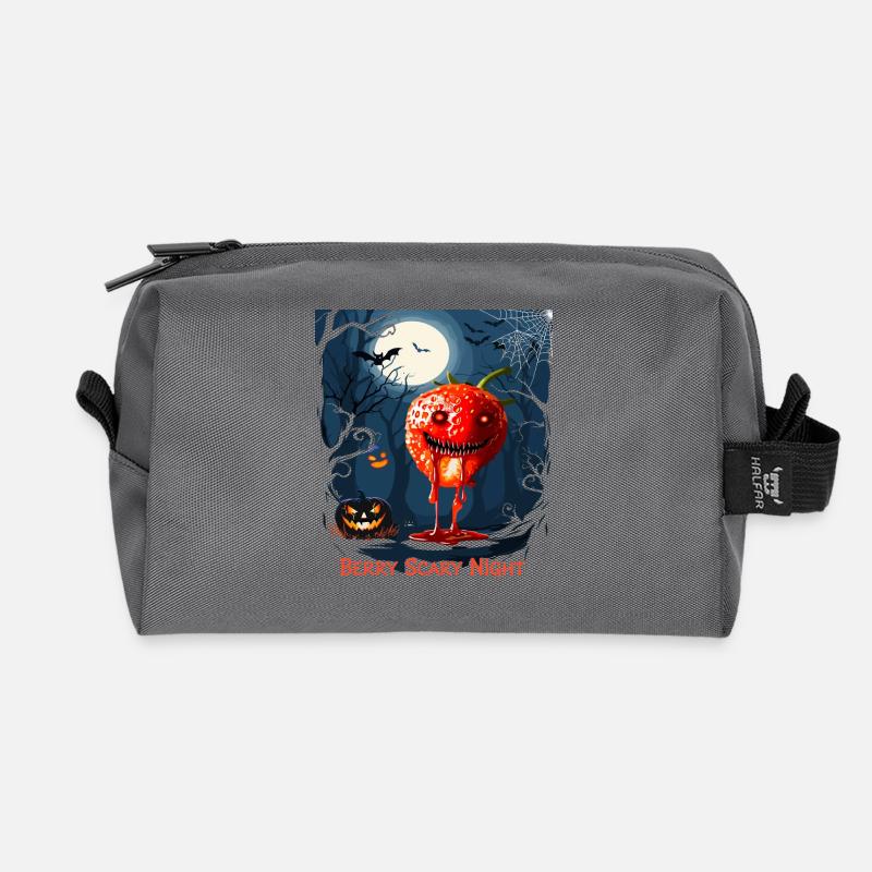 Halloween Zombie Erdbeere  - Recycelte Kulturtasche - Anthrazit