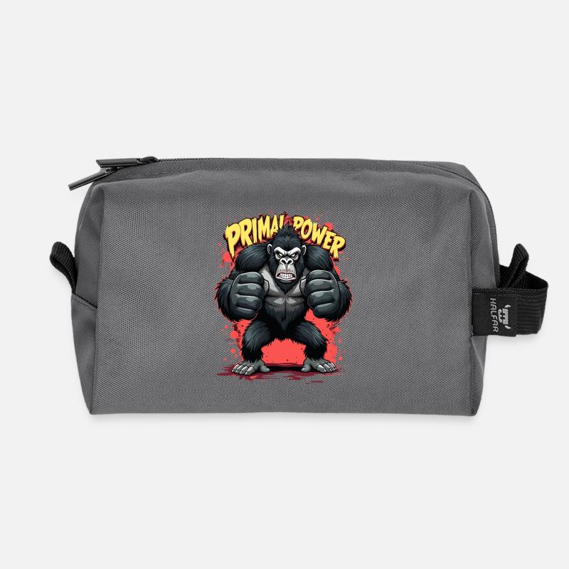 Primal Power Gorila Druck - Recycelte Kulturtasche - Anthrazit