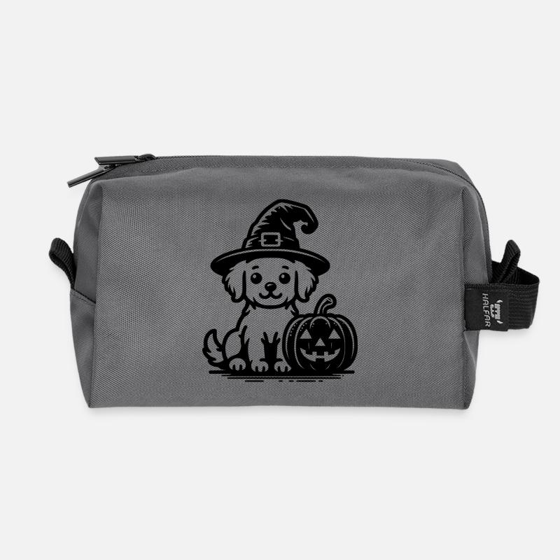 Paws & Pumpkins - Recycled Toiletry Zip Bag - anthracite