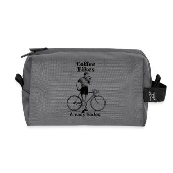 Coffee Bikes and easy Rides - Recycled Toiletry Zip Bag - anthracite - Front
