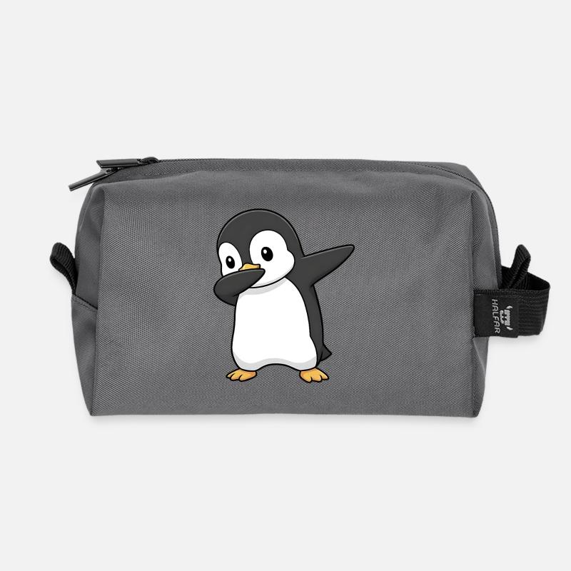 Dabbing Pinguin - Recycelte Kulturtasche - Anthrazit