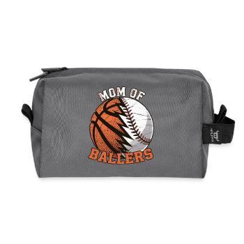 Mom of Ballers – Sportmama Design - Recycled Toiletry Zip Bag - anthracite - Front