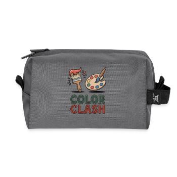 Color Clash – Bold Palette for Creative Souls - Recycled Toiletry Zip Bag - anthracite - Front