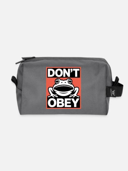 Don't obey - USA Frosch T-Shirt - Recycelte Kulturtasche - Anthrazit