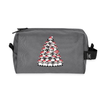 Katzen Weihnachtsbaum – Lustige Xmas Cat - Recycelte Kulturtasche - Anthrazit - Vorne