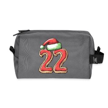 Biscuit de Noël à 22 chiffres - Trousse de toilette en tissu recyclé - anthracite - Devant