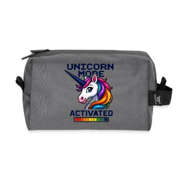 Unicorn Mode Activated - Recycled Toiletry Zip Bag - anthracite - Front