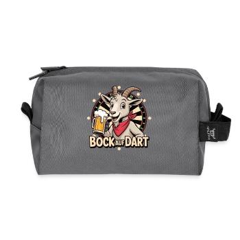 Bock auf Dart – Chemise à pinces avec chèvre et bière - Trousse de toilette en tissu recyclé - anthracite - Devant