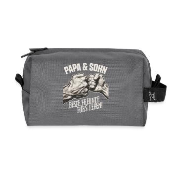 Papa et fils Meilleurs amis pour la vie - Trousse de toilette en tissu recyclé - anthracite - Devant